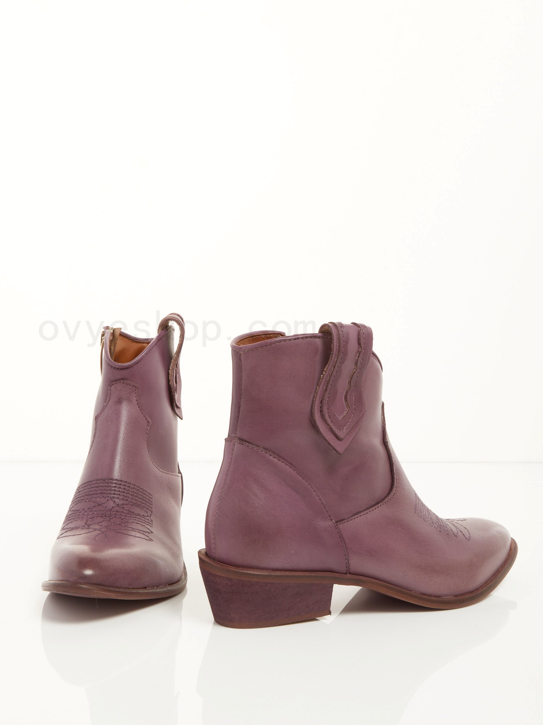 (image for) Basso Prezzo Leather Cowboy Ankle Boots F0817885-0499 Outlet En Ligne